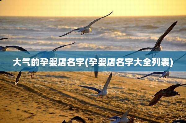 大气的孕婴店名字(孕婴店名字大全列表)