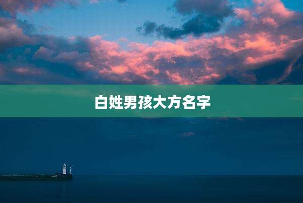 白姓男孩大方名字