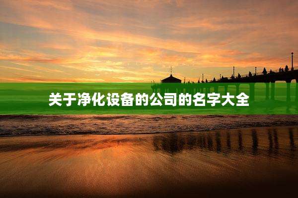 关于净化设备的公司的名字大全