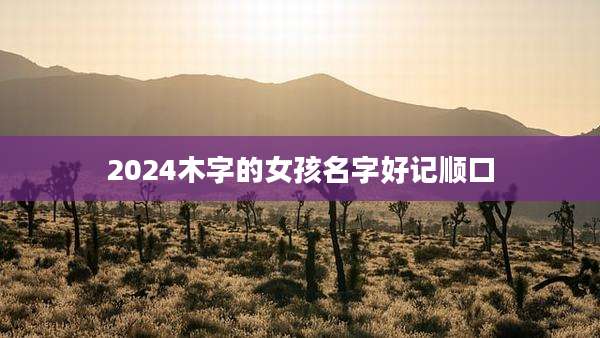 2024木字的女孩名字好记顺口