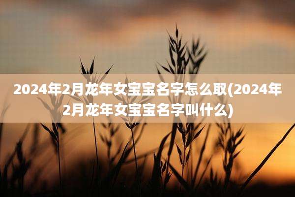 2024年2月龙年女宝宝名字怎么取(2024年2月龙年女宝宝名字叫什么)