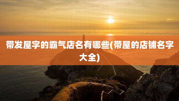 带发屋字的霸气店名有哪些(带屋的店铺名字大全)