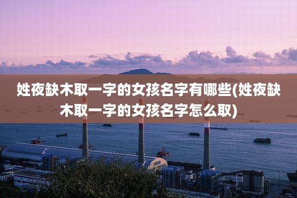 姓夜缺木取一字的女孩名字有哪些(姓夜缺木取一字的女孩名字怎么取)