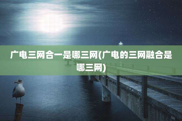 广电三网合一是哪三网(广电的三网融合是哪三网)