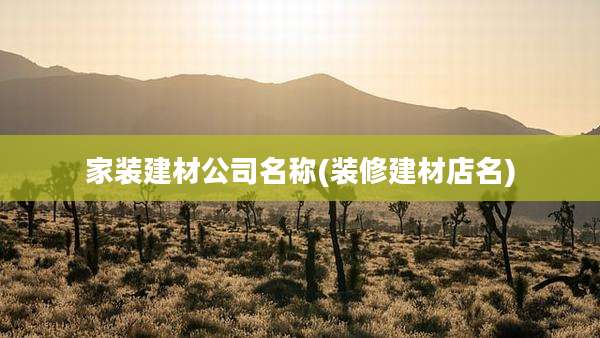 家装建材公司名称(装修建材店名)