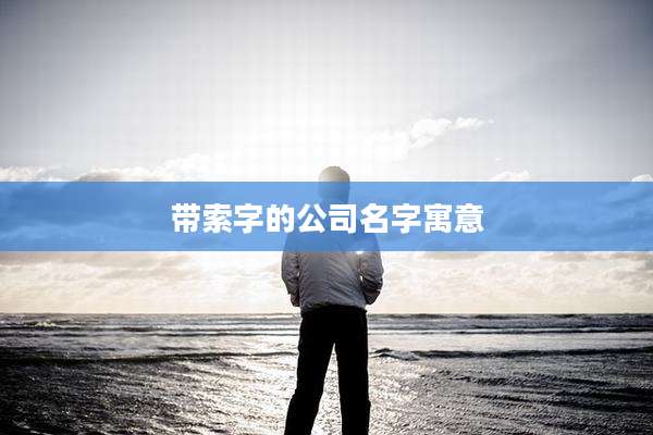带索字的公司名字寓意
