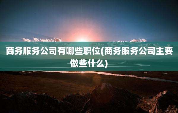 商务服务公司有哪些职位(商务服务公司主要做些什么)