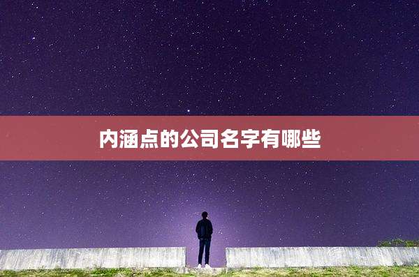 内涵点的公司名字有哪些