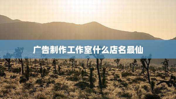 广告制作工作室什么店名最仙