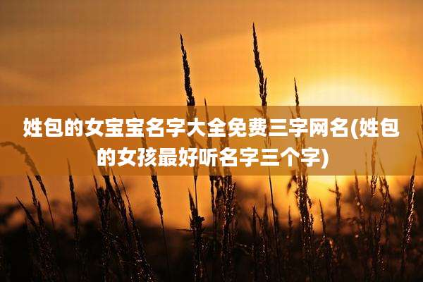 姓包的女宝宝名字大全免费三字网名(姓包的女孩最好听名字三个字)