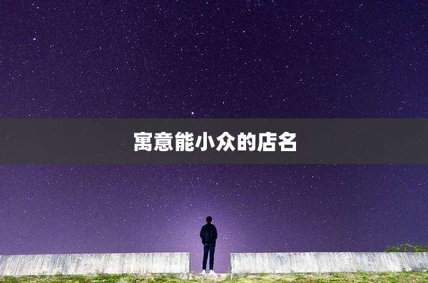 寓意能小众的店名