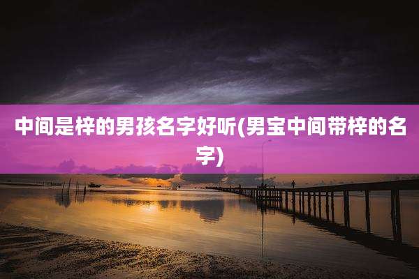 中间是梓的男孩名字好听(男宝中间带梓的名字)