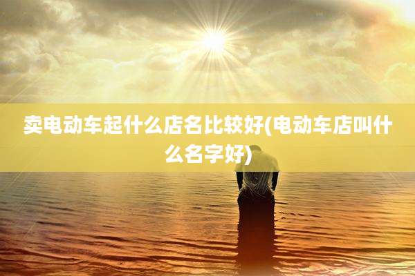 卖电动车起什么店名比较好(电动车店叫什么名字好)