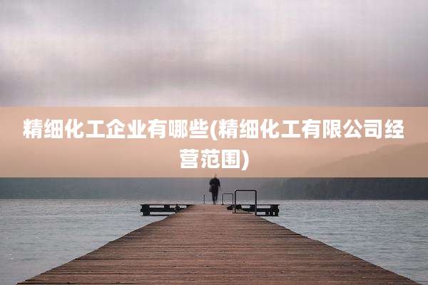 精细化工企业有哪些(精细化工有限公司经营范围)