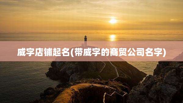 威字店铺起名(带威字的商贸公司名字)