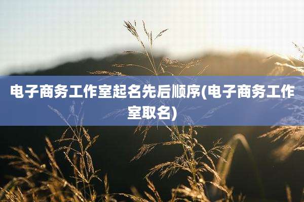 电子商务工作室起名先后顺序(电子商务工作室取名)