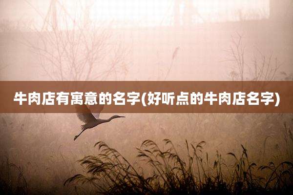 牛肉店有寓意的名字(好听点的牛肉店名字)