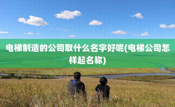 电梯制造的公司取什么名字好呢(电梯公司怎样起名称)