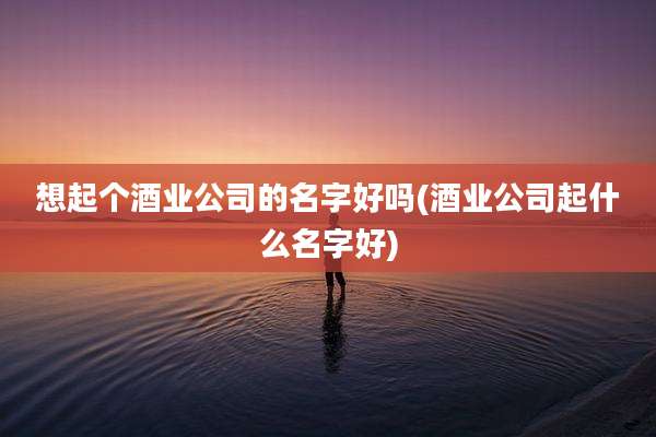 想起个酒业公司的名字好吗(酒业公司起什么名字好)