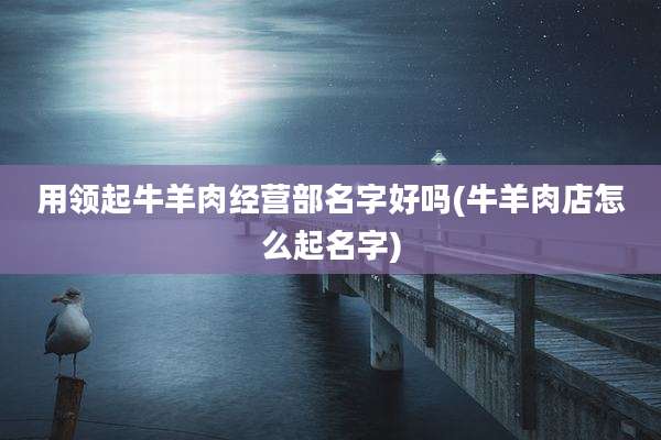 用领起牛羊肉经营部名字好吗(牛羊肉店怎么起名字)