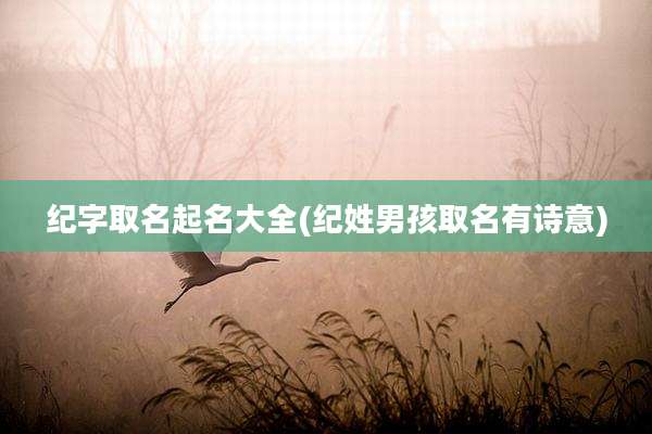 纪字取名起名大全(纪姓男孩取名有诗意)