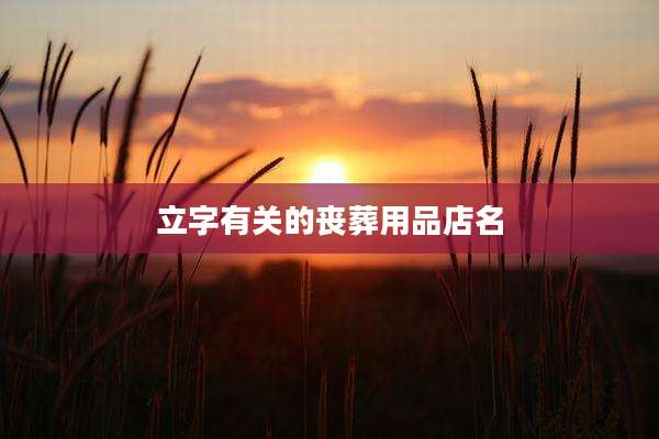 立字有关的丧葬用品店名