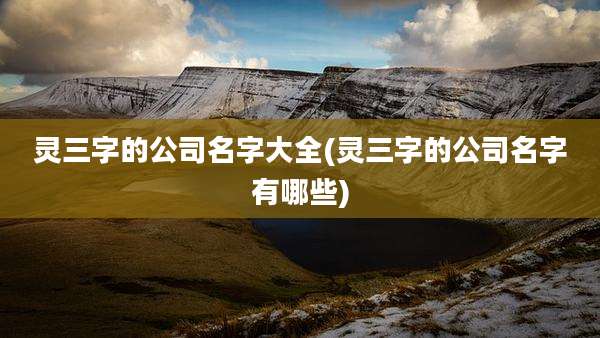 灵三字的公司名字大全(灵三字的公司名字有哪些)