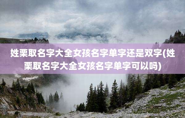 姓栗取名字大全女孩名字单字还是双字(姓栗取名字大全女孩名字单字可以吗)