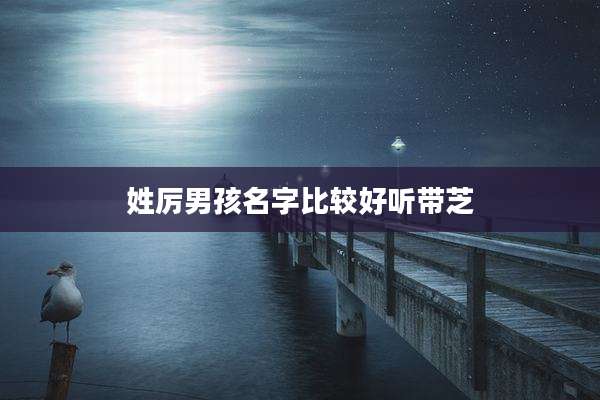 姓厉男孩名字比较好听带芝
