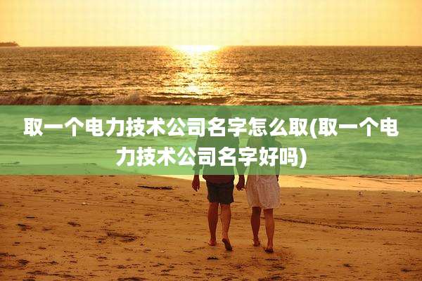 取一个电力技术公司名字怎么取(取一个电力技术公司名字好吗)