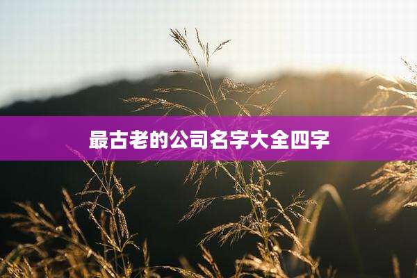最古老的公司名字大全四字