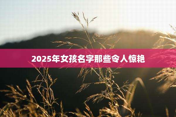2025年女孩名字那些令人惊艳