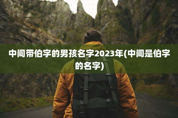 中间带伯字的男孩名字2023年(中间是伯字的名字)