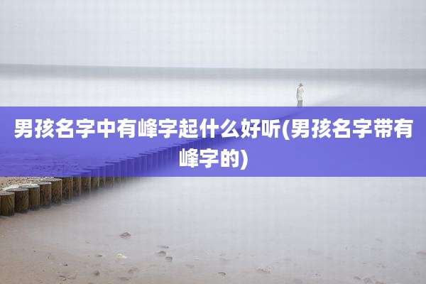 男孩名字中有峰字起什么好听(男孩名字带有峰字的)