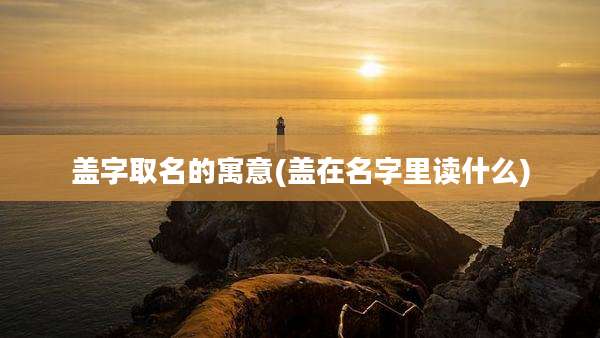 盖字取名的寓意(盖在名字里读什么)