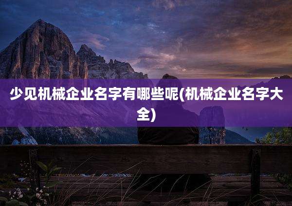 少见机械企业名字有哪些呢(机械企业名字大全)
