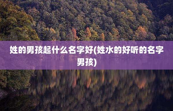 姓的男孩起什么名字好(姓水的好听的名字男孩)