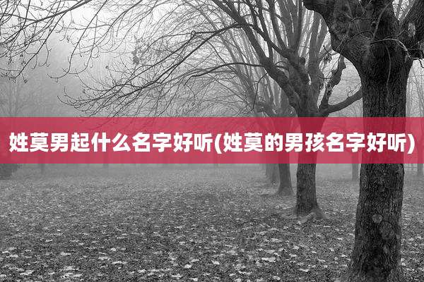 姓莫男起什么名字好听(姓莫的男孩名字好听)