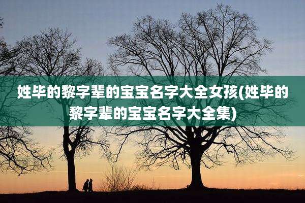 姓毕的黎字辈的宝宝名字大全女孩(姓毕的黎字辈的宝宝名字大全集)