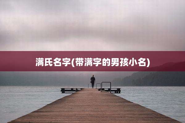 满氏名字(带满字的男孩小名)