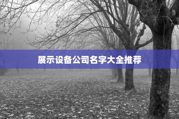 展示设备公司名字大全推荐