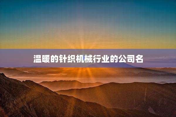 温暖的针织机械行业的公司名