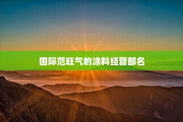 国际范旺气的涂料经营部名