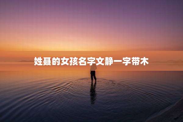 姓聂的女孩名字文静一字带木