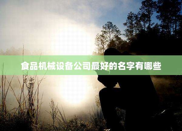 食品机械设备公司最好的名字有哪些