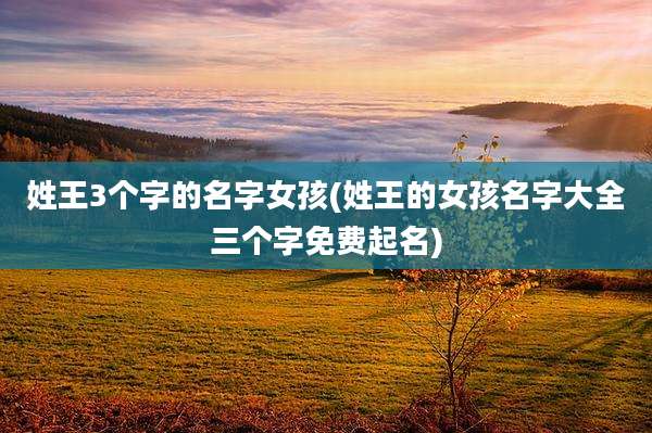 姓王3个字的名字女孩(姓王的女孩名字大全三个字免费起名)