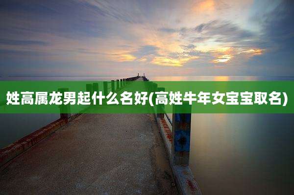 姓高属龙男起什么名好(高姓牛年女宝宝取名)