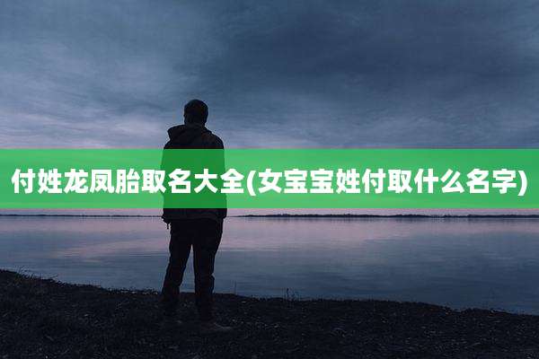 付姓龙凤胎取名大全(女宝宝姓付取什么名字)