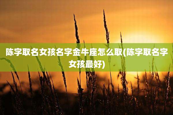 陈字取名女孩名字金牛座怎么取(陈字取名字女孩最好)