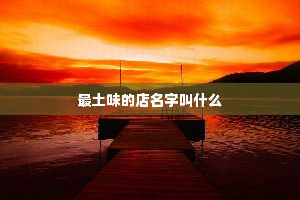 最土味的店名字叫什么